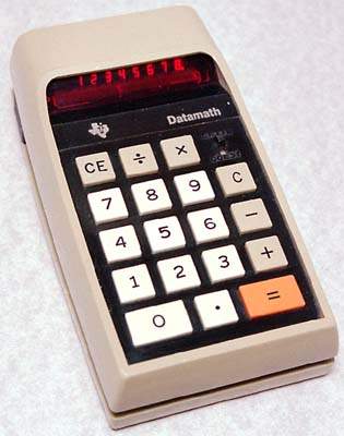 TI's first calculator, the 1972 datamath