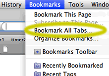 Firefox bookmark set command