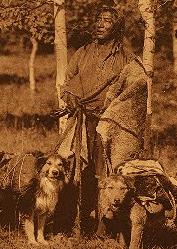 Indian hunting with dogs