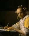 100x120 Vermeer painting of writer