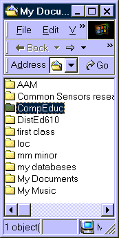 screenshot of folder names