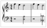 two bar musical score as example of motif