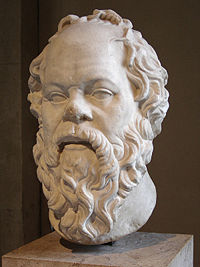 Socrates, a bust at the Louvre Museum in Paris, France