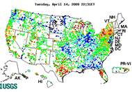 US national water sensor map