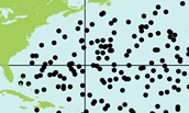 argos sensor float map-US east coast