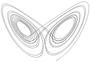 Lorenz attractor whose outlines are similar to those of a  butterfly's wing